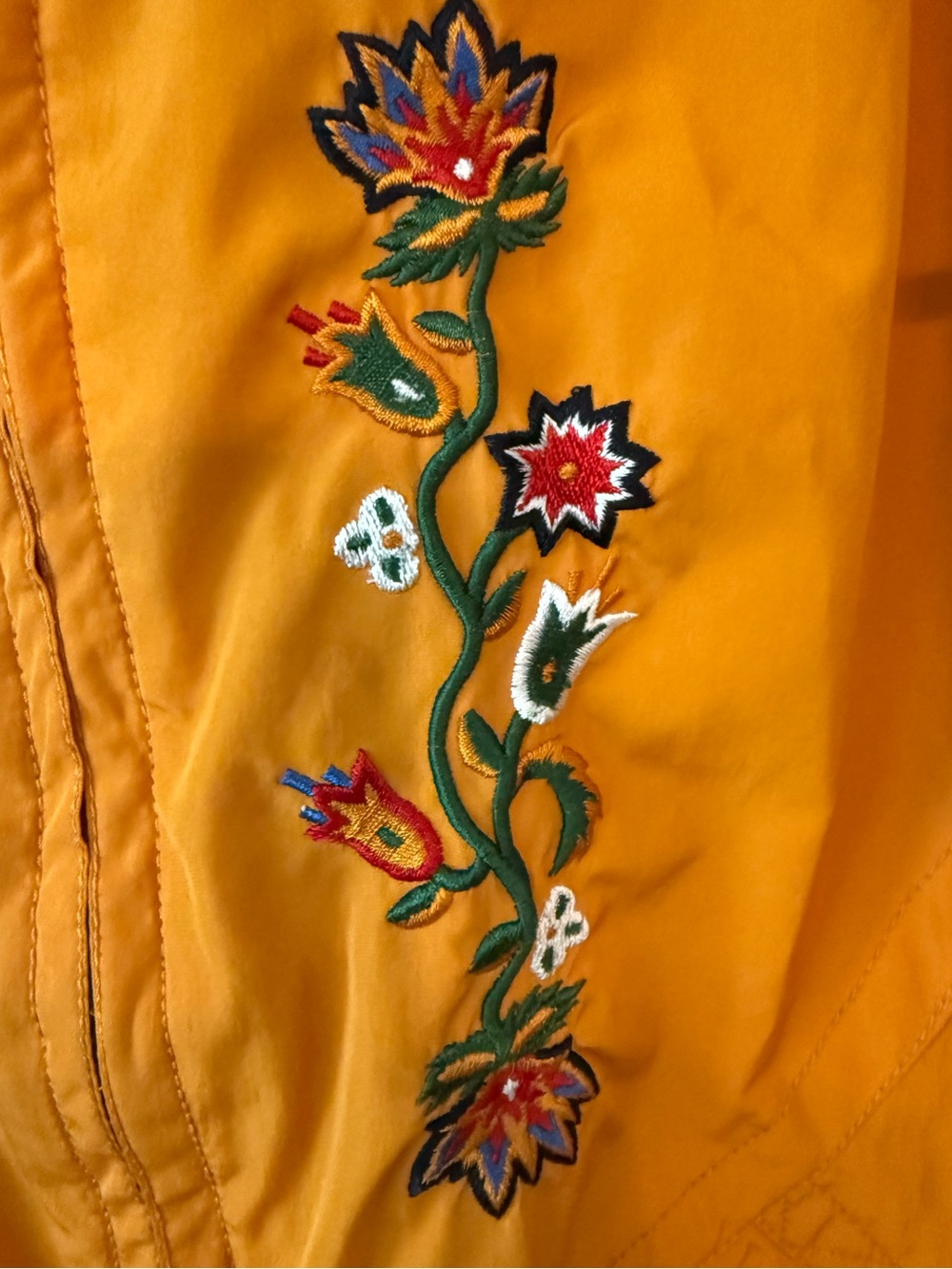 🧡🌺 Vintage Powderhorn Hooded Embroidered Windbreaker Jacket Size 12 - Picture 7 of 14